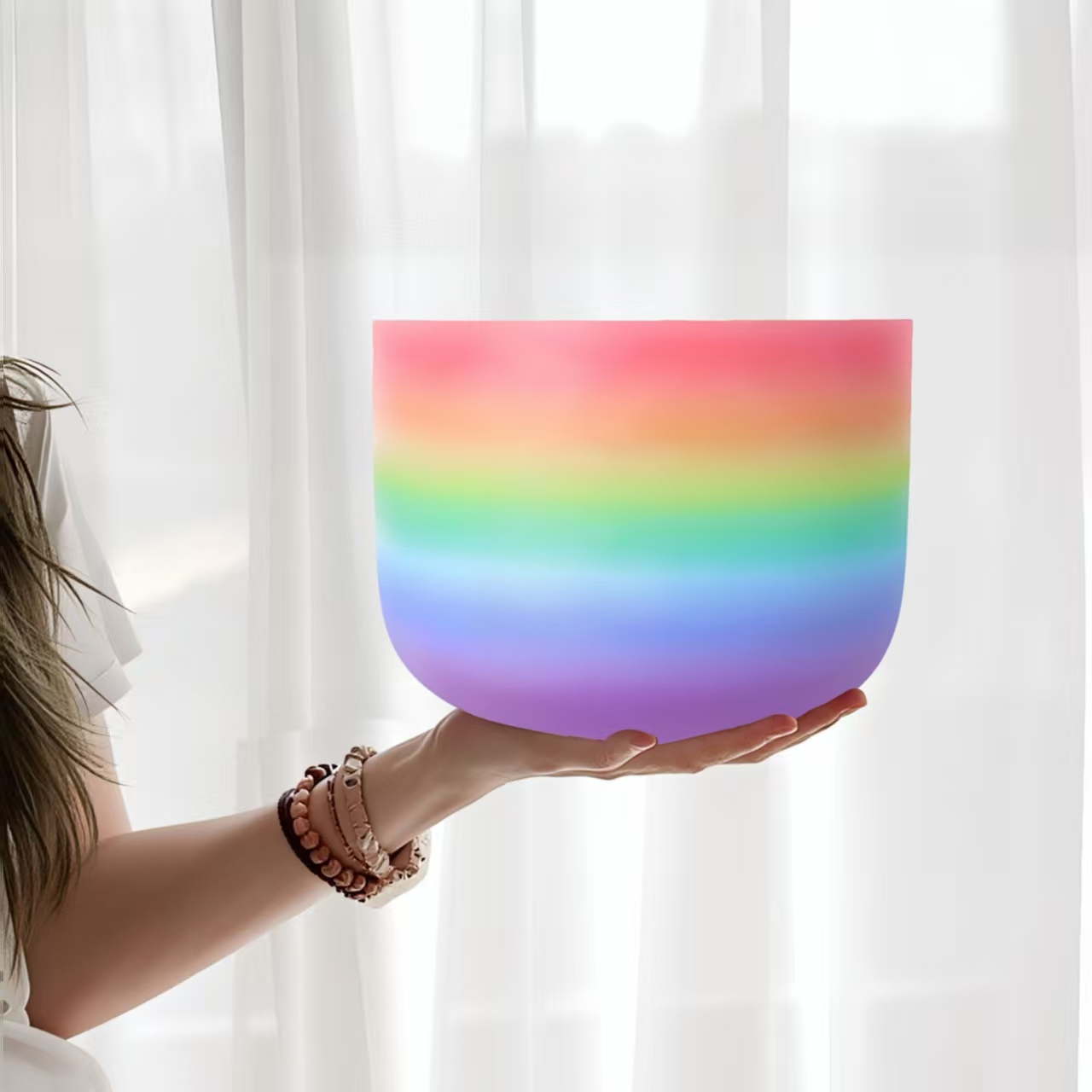 Healing Crystal Set - Hye-eun 10inch Rainbow Crystal Singing Bowl