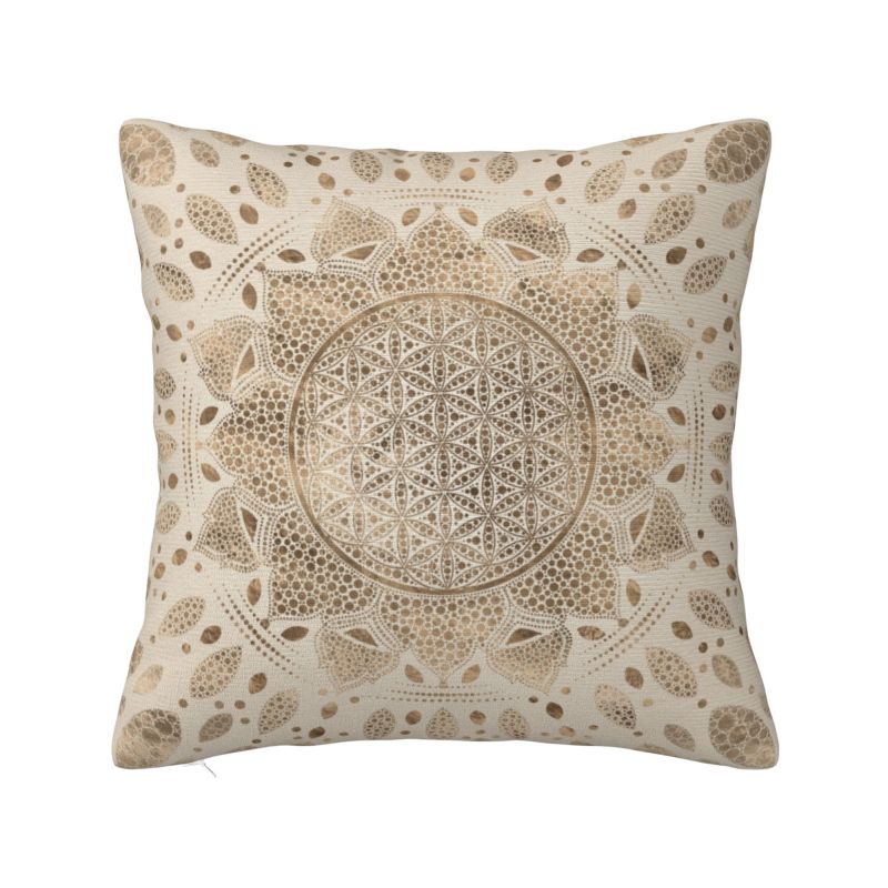 Meditation Cushion Zafu - Custom Flower Of Life In Lotus