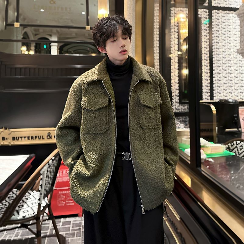 Wool Blend Jacket Man Green Me - Health Wellness Lifestyle 리뷰 및 가격